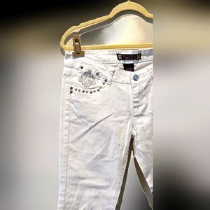 Woman crop white Jean by secretly evil junior 9